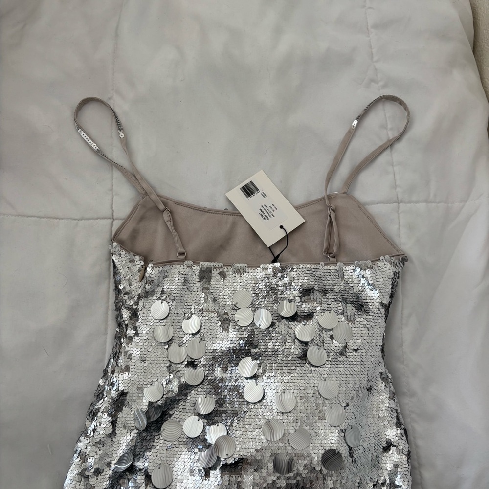 Danielle Guizio Silver Sequin Top - Picture 3 of 6